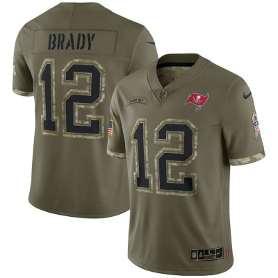 Tampa Bay Buccaneers #12 Tom Brady Nike Men's 2022 Salute To Service Limited Jersey - Olive Men's